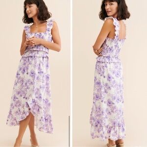 Anthro Especia Elaine Smocked Maxi Dress